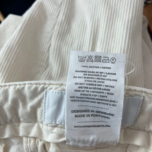 Norse Project White Aros Corduroy Regular Fit Straight Leg Pants Men's Size 32 - Picture 8 of 10